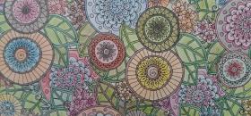 Mandala coloreado por los participantes en el Taller de Mandalas de la Residència Santa Maria del Tura, en Olot