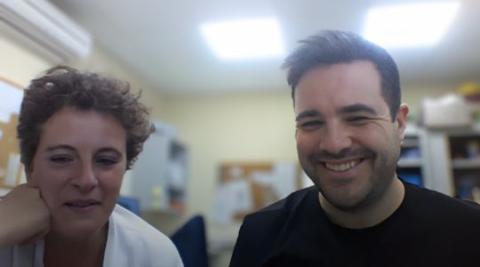 Carmen Pardo, educadora social de la Residència Santa Maria del Tura, i Sergi Plana, implicats en el projecte. 