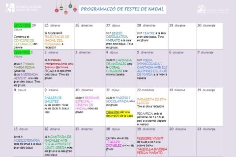 Programa de Navidad 2025 de la Residència Santa Maria del Tura. Programa de Navidad 2025 de la Residència Santa Maria del Tura.