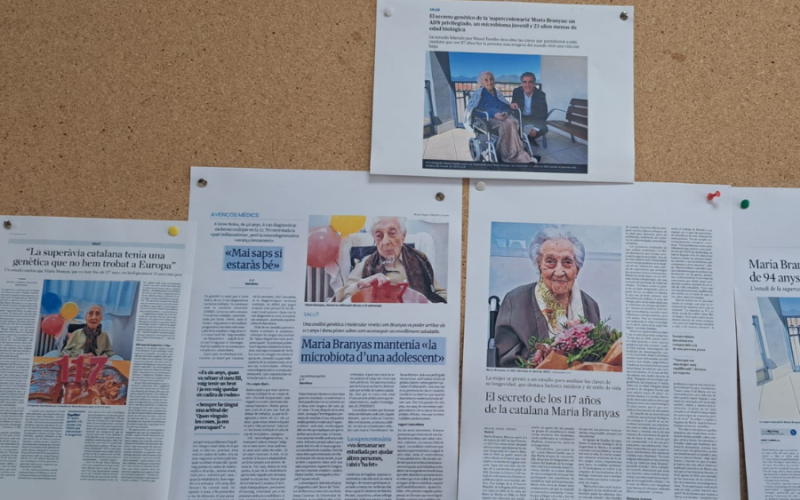  Publicació en mitjans de l'estudi científic amb les claus de la seva longevitat.